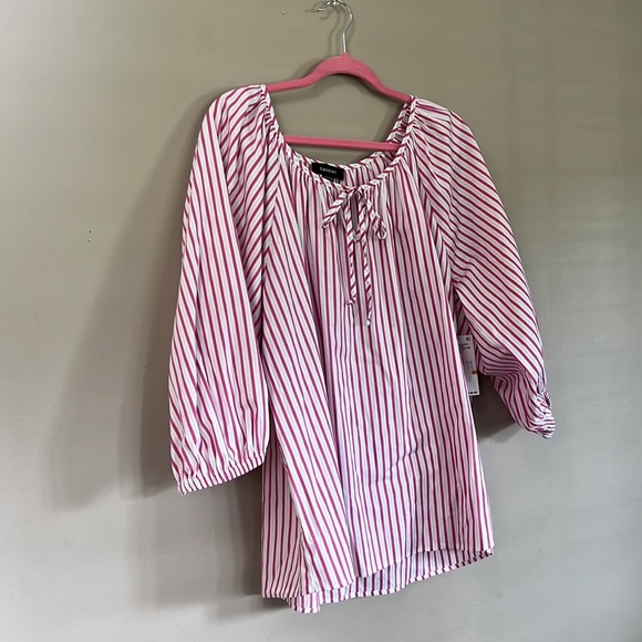 Karen Kane Plus Size Stripe Shirt - Picture 5 of 10